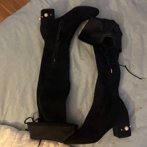 Ivanka Trump over-the-knee suede boots black